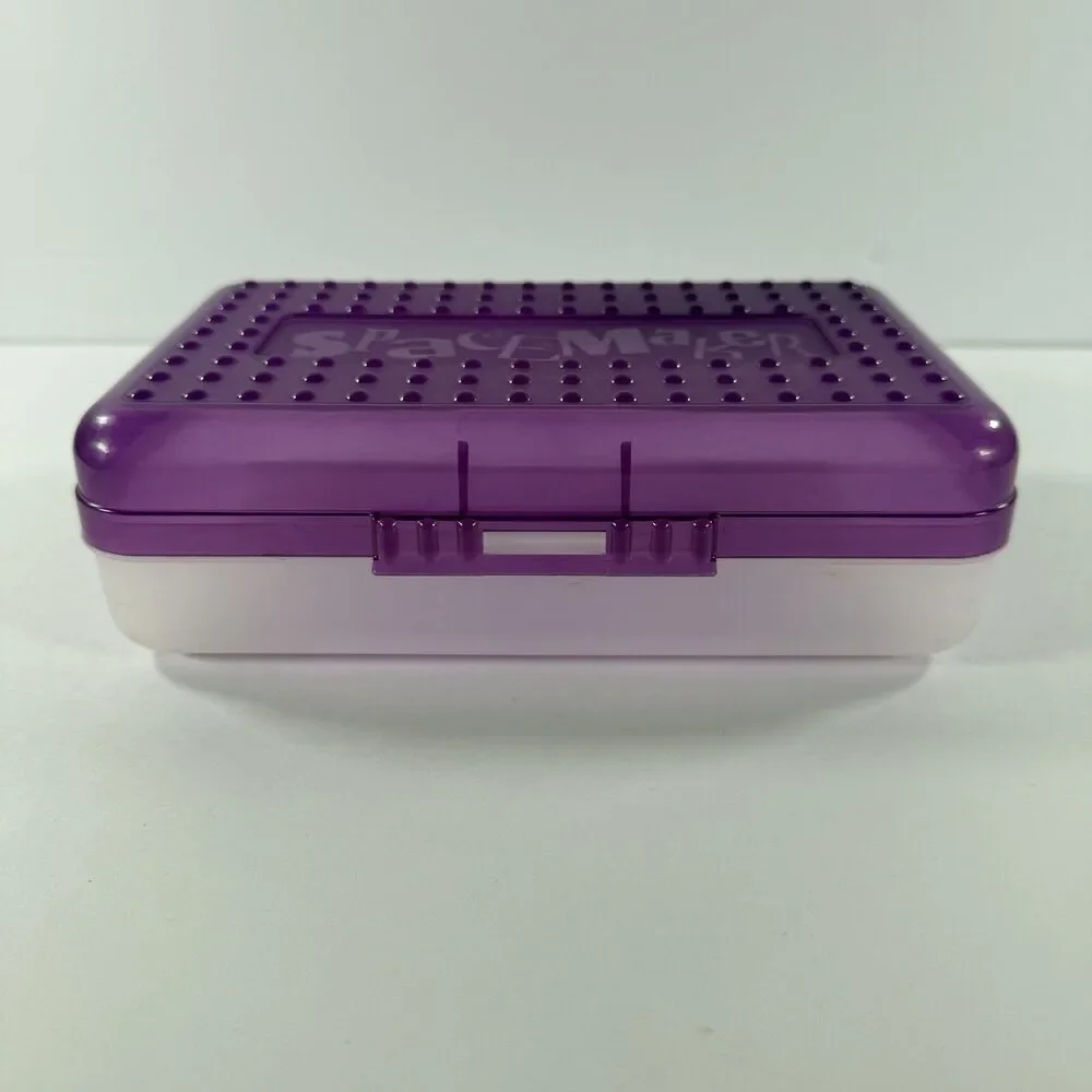 Spacemaker PURPLE & CLEAR Pencil Box Case Organizer Retro USA Made Vintage 90s